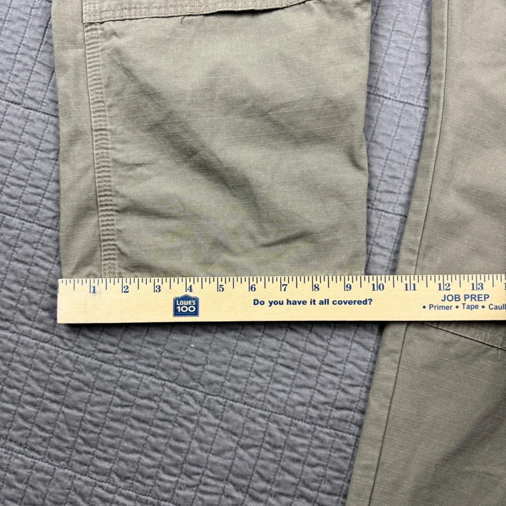 Wrangler Riggs Workwear Mens 42x30 Tan Ripstop Cargo Pants Double Knee Utility